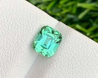 1.75 Carats Natural Seafoam Green Tourmaline Cushion Cut