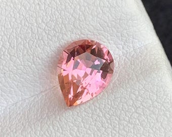 1.35 Carats Loose Pink Bubblegum Tourmaline, Pear Cut from Afghanistan