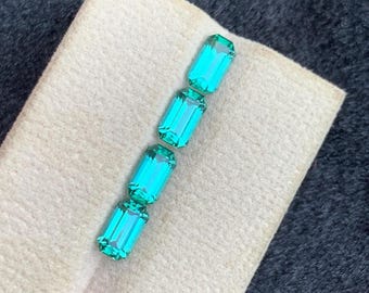 Lagoon Tourmaline Pairs for Jewelry – 2.90 Carats with Emerald Cut from Afghanistan