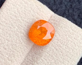 Granate espessartita naranja de 3,75 quilates, talla cojín – Piedra preciosa natural africana suelta