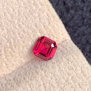 Natural Burma Red Spinel Stone: 0.60 Carat Asscher Cut