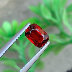 0.85 Carat Vivid Red Spinel, Burma Red Spinel Gemstone - Cushion Shape 6.14 x 4.42 x 3.23 MM, Red Spinel for Engagement ring