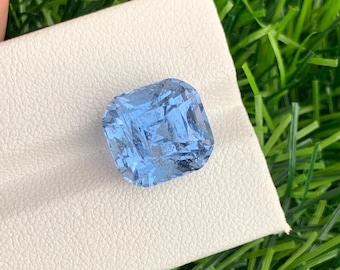8.62 Carats Deep Blue Aquamarine – Cushion Cut | Vibrant Ocean Blue Gemstone from Pakistan
