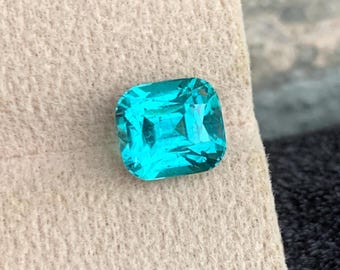4.27 Carats Attractive Lagoon Tourmaline Gemstone with fine Cushion Cut, Afghanistan Origin