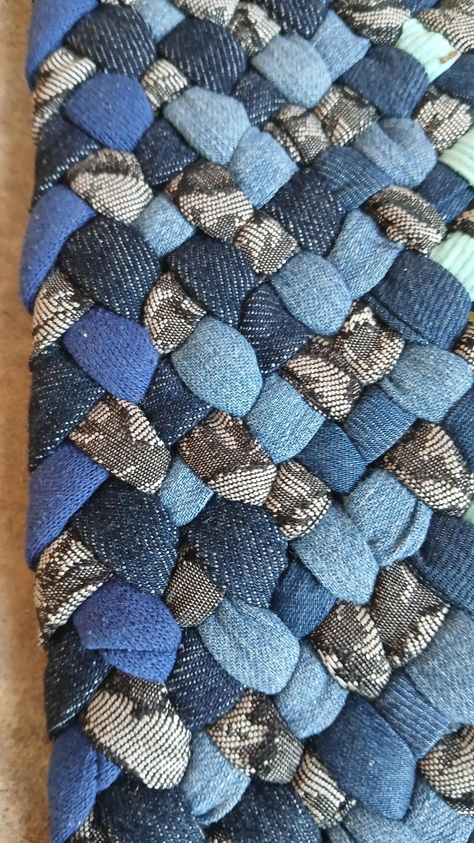 Handmade Recycled Denim Braided Rectangular Rug - Etsy