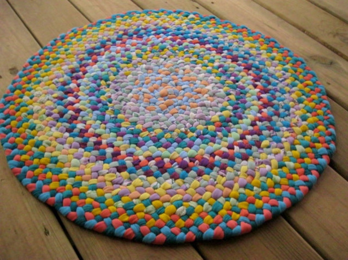 Made to Order Handmade Braided Rug in Pastels from recycled Etsy