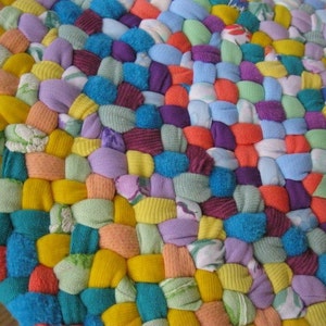 Made To Order Handmade Recycled Braided Pastel Round Braided Rug / Rag Rug for your kitchen / bath / nursery / bedroom / entry / office