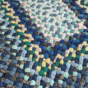 Handmade Recycled Denim Braided Rectangular Rug - Etsy