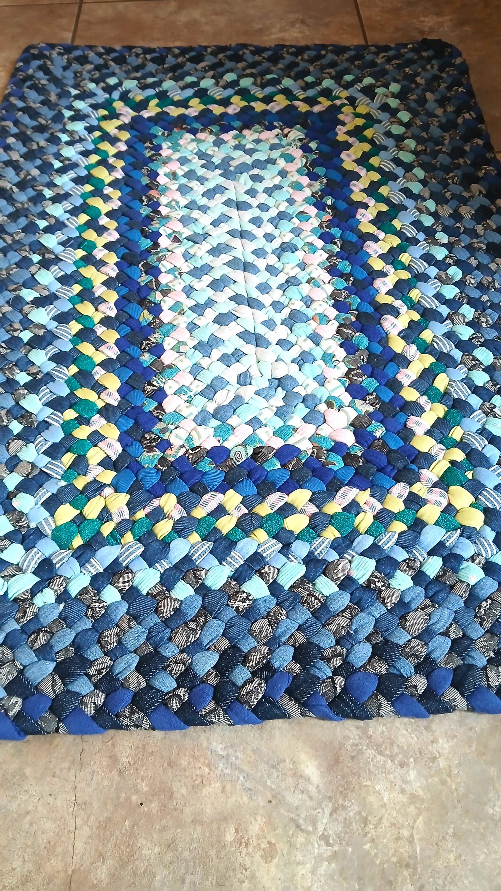 Custom Braided Rectangle Rug Handmade Recycled Denim Braided Rectangular Rug - Etsy
