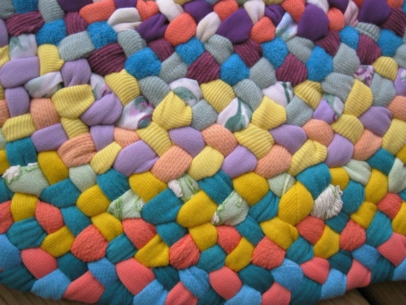 Made to Order Handmade Braided Rug in Pastels from recycled Etsy