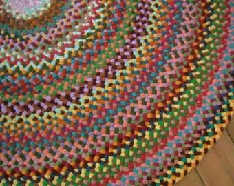 Made To Order Handmade Recycled Braided Area Rug / Rag Rug in your color choices for your nursery / kitchen / bath / bedroom / entryway