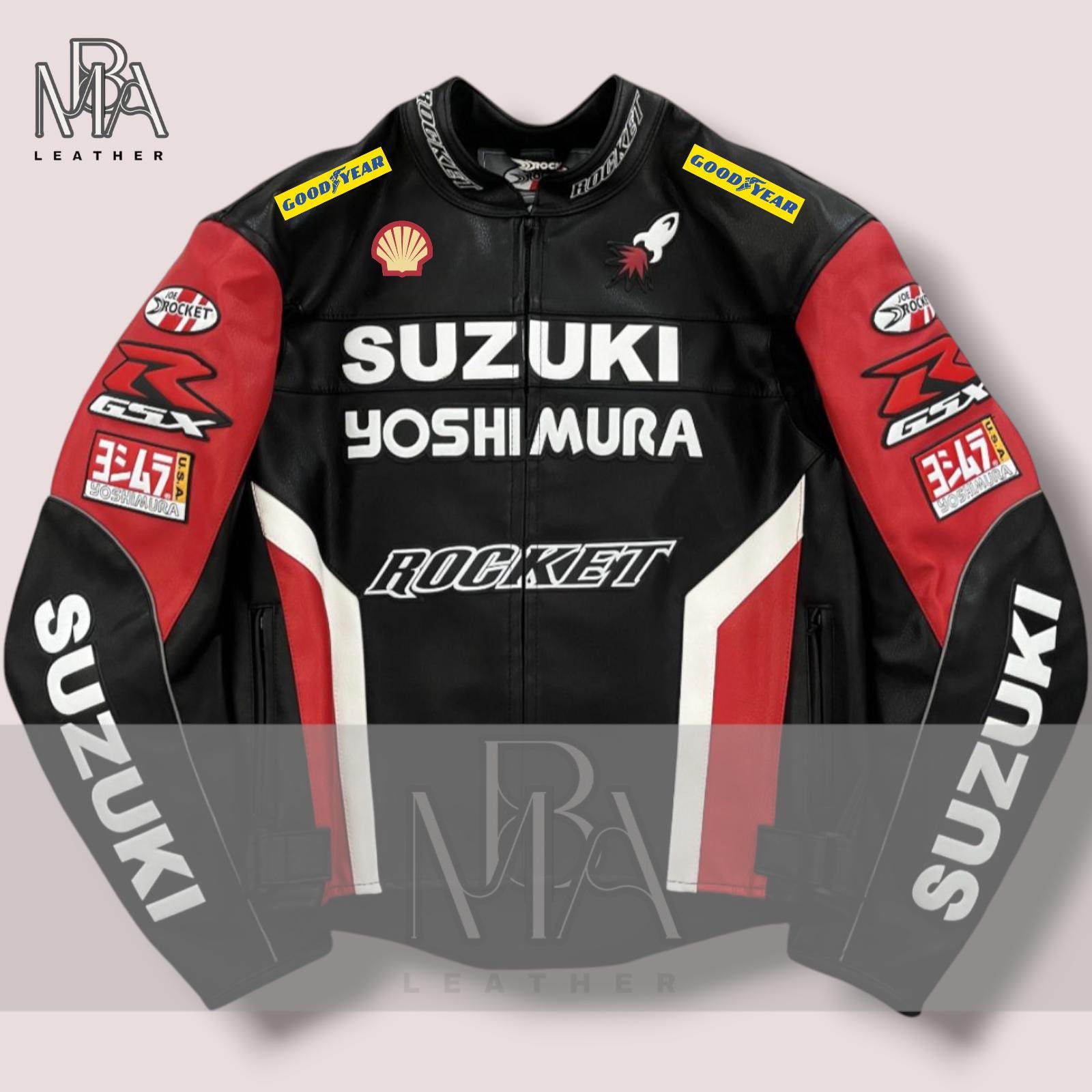 SUZUKI GSX YOSHIMURA バイクジャケット Suzuki Yoshimura Motorcycle Leather Racing Jacket
