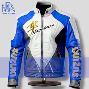New Suzuki Hayabusa Leather Jacket Original Cowhide Leather Jacket for Bikers Racing Motorbike Leather Jacket