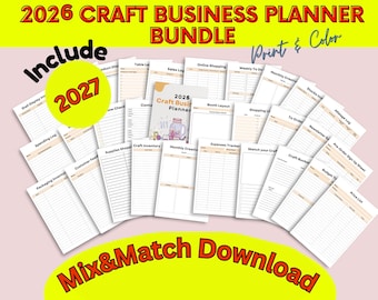 2026 Craft Business Planner Bundle (Printable) | 2027 Included | Small Business Planner PDF | Craft Fair Vendor Planner | Inventory Tracker