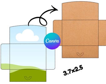 Gift Card Envelope Template SVG, Printable Gift Card Holder, Cricut Gift Card Sleeve, Canva Editable, PDF PNG | Envelope Liner Template gift