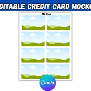 Credit Card Skin Mockup Canva Template | Editable Credit Card Mockup | Card Skin Display Template | Big Chip Small Chip Mockup | Digital