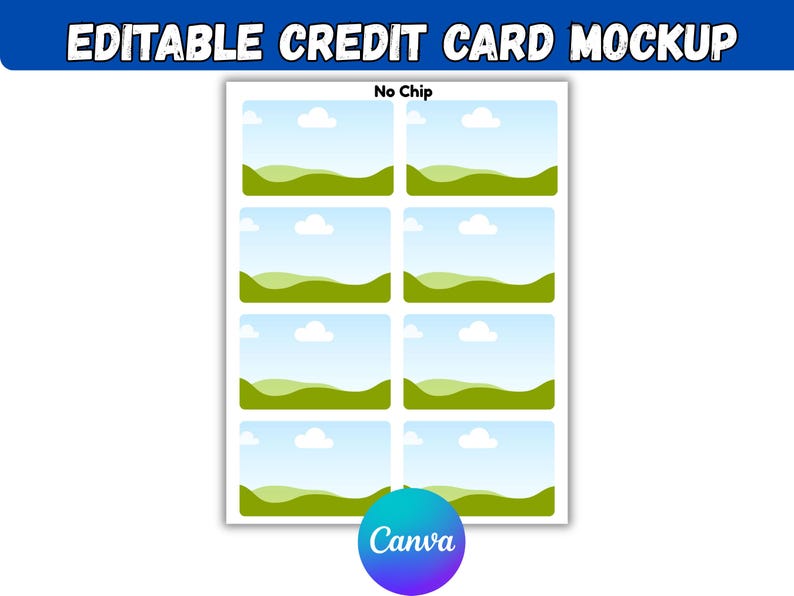Credit Card Skin Mockup Canva Template | Editable Credit Card Mockup | Card Skin Display Template | Big Chip Small Chip Mockup | Digital
