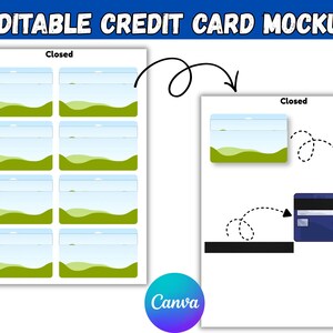 Credit Card Skin Mockup Canva Template | Editable Credit Card Mockup | Card Skin Display Template | Big Chip Small Chip Mockup | Digital