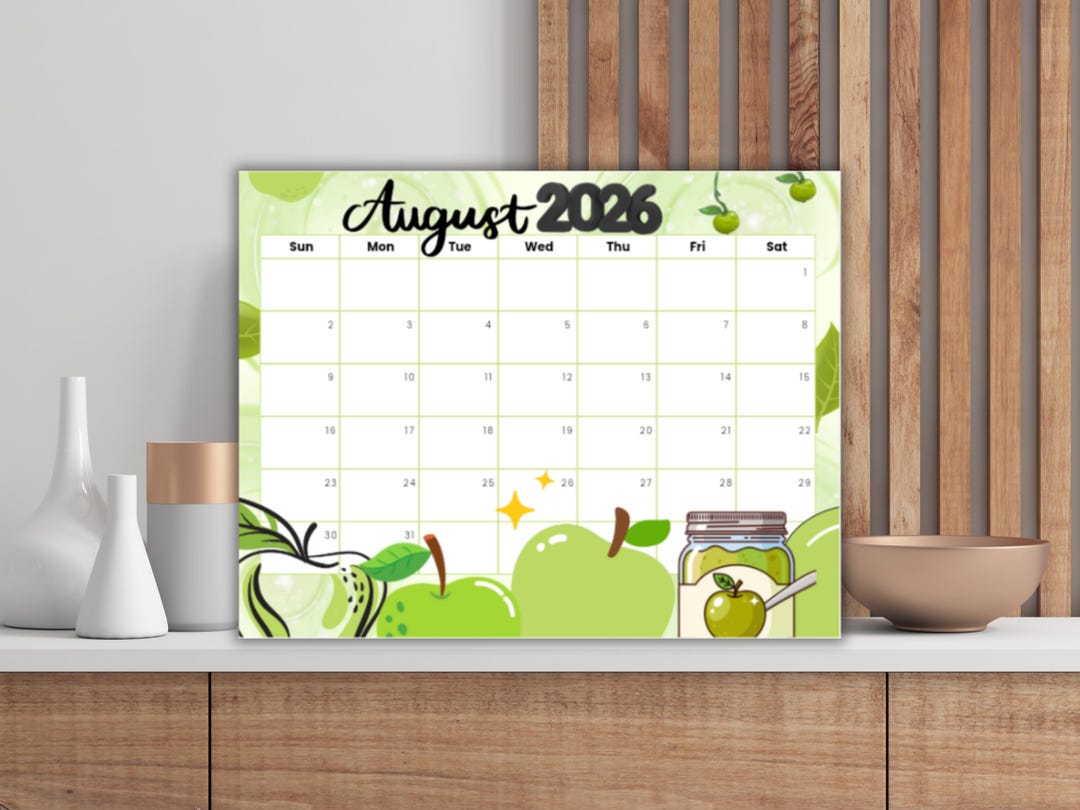 Editable August 2026 Calendar Printable PDF | Fillable Monthly Planner ...