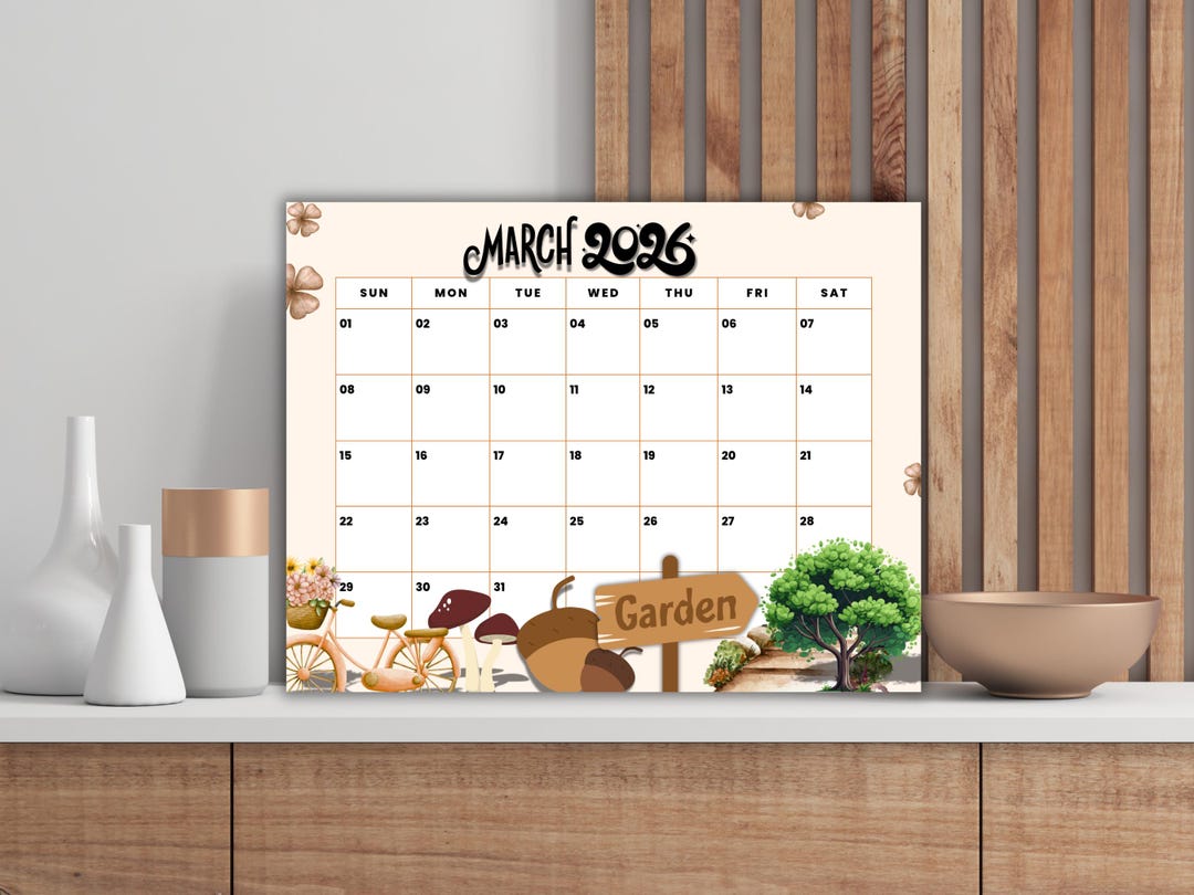 March 2026 Editable Calendar | Printable Monthly Planner PDF | School ...