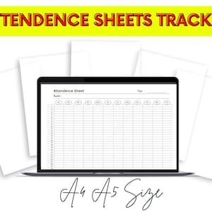 Attendance tracker sheet template, attendance tracker, team attendance tracker, yearly attendance tracker, student attendance tracker,emplye