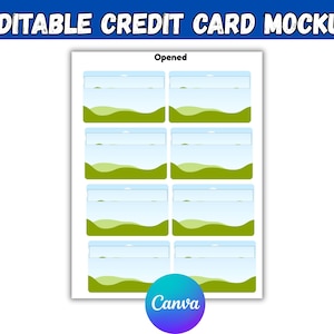 Credit Card Skin Mockup Canva Template | Editable Credit Card Mockup | Card Skin Display Template | Big Chip Small Chip Mockup | Digital