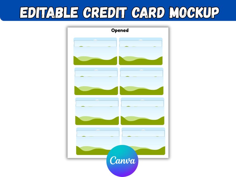 Credit Card Skin Mockup Canva Template | Editable Credit Card Mockup | Card Skin Display Template | Big Chip Small Chip Mockup | Digital