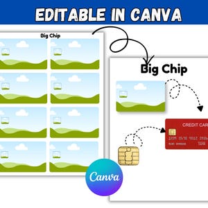 Credit Card Skin Mockup Canva Template | Editable Credit Card Mockup | Card Skin Display Template | Big Chip Small Chip Mockup | Digital