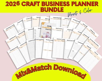 2026 Craft Business Planner Bundle: Small Business Templates (Printable)