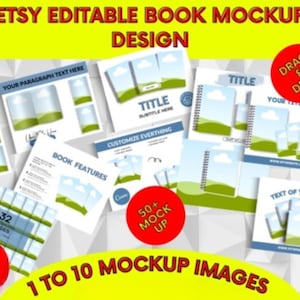 Más de 60 plantillas editables de maquetas de libros de Canva, maquetas de portadas de libros y ebooks, maquetas de libros abiertos, maquetas de revistas y maquetas de diarios, descargas digitales.