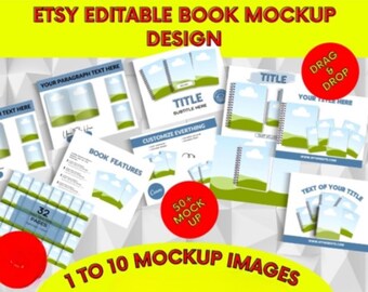 60+ Canva Editable Book Mockup Template | Book Cover & Ebook Mockup | Open Book,  Magazine Mockup | Journal Diary Mockup | Digital Download