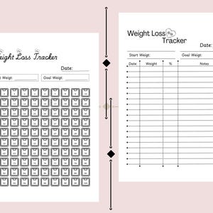 Weight Loss Tracker Chart: A4/A5/Letter Sizes, Editable in Canva (Instant Download)
