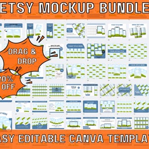 Etsy Angebotsvorlagen: 130+ bearbeitbare Canva Mockups (digitaler Download)