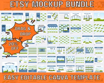 130+ Etsy Listing Mockups | Canva Editable Product Mockup Bundle | Digital Product Listing Templates | Etsy Shop Mockups | Instant Download