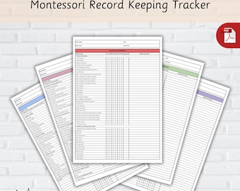 Montessori Record Keeping Tracker-Montessori Curriculum Checklist-Montessori Material Tracking Sheets-Observation Checklist-Progress Sheets