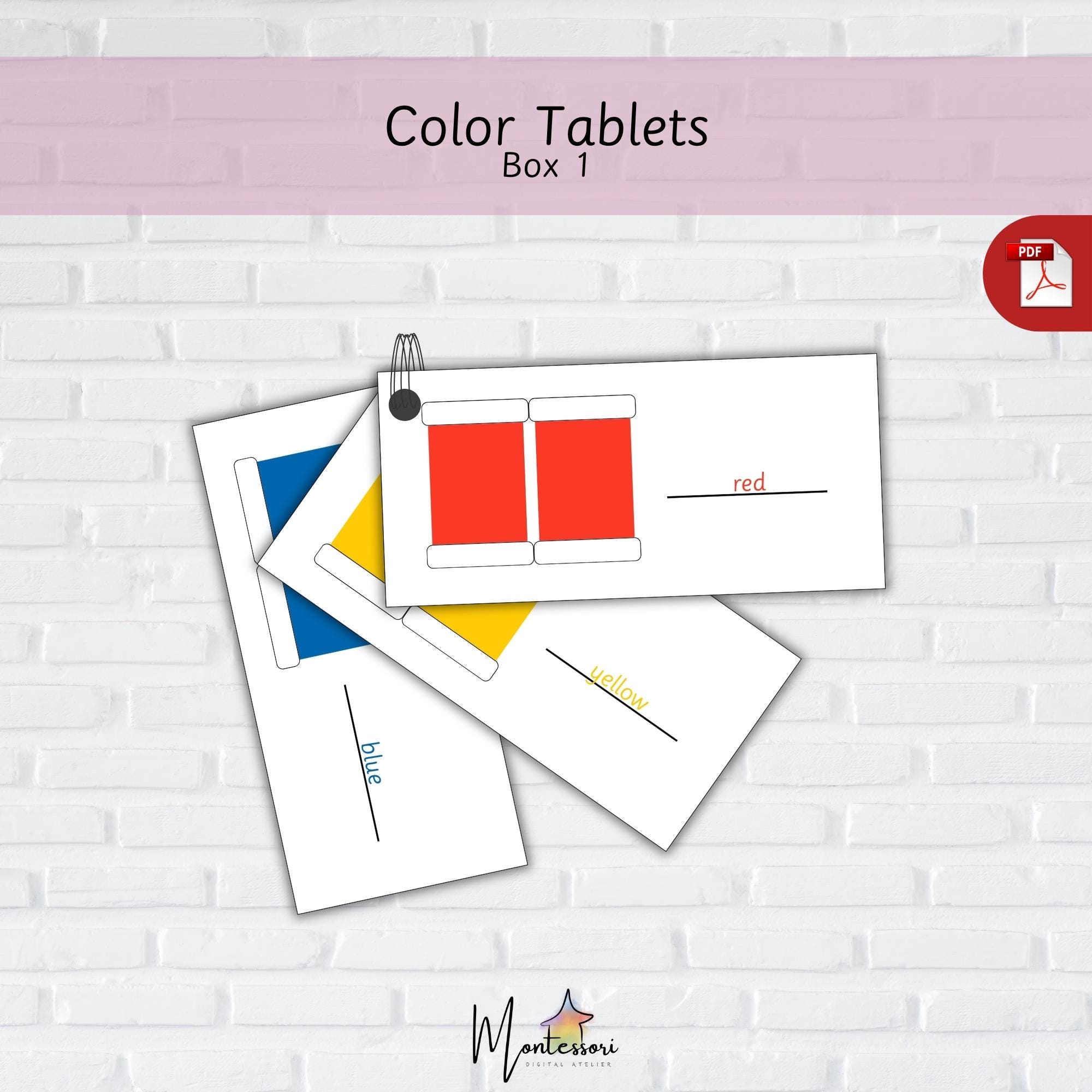COLOR Tablets-montessori Color Tablets Box 1 & 2-color Object Cards ...