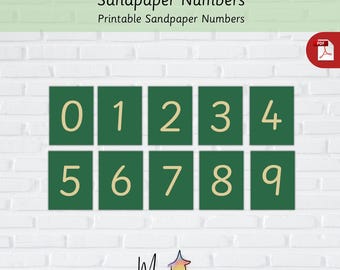 Montessori Sandpaper Numbers-Montessori Printable Sandpaper Numbers-Learning Numbers-Montessori Math Material