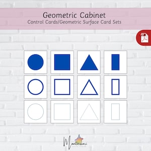 Montessori Geometric Cabinet Control Cards-Montessori Geometric Surface Card Sets-Printable Geometric Surface Card Sets-Montessori Geometric