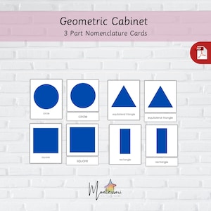 Montessori Geometric Cabinet 3-Part Cards-Printable Geometric Cabinet Nomenclature Cards-Geometric Cabinet Cards-Geometric Flashcards