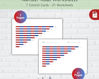 NUMBER RODS WORKSHEETS-Montessori Number Rods-Number Rods Worksheets-Printable Number Rods Worksheets-Control Cards