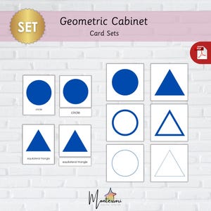 Montessori Geometric Cabinet Materials Set-Printable Geometric Surface Cards-Printable Geometric Cabinet 3 Part Nomenclature Cards