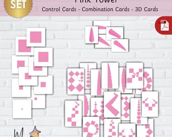Montessori Pink Tower–Printable Montessori Pink Tower–Digital PDF Learning Material–Printable Montessori Materials–Printable LearningForKids