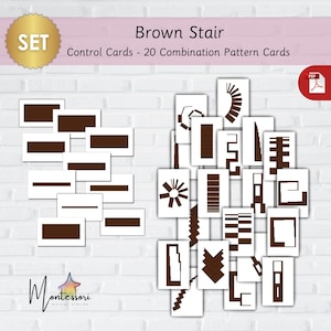 Montessori Brown Stair stampabile-Montessori Brown Stair Materiali digitali-Schede stampabili Brown Stair-Schede sensoriali Montessori Brown Stair