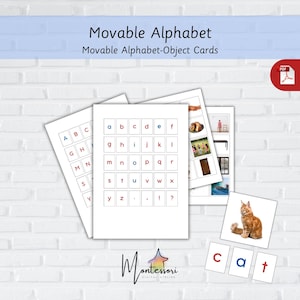 Alphabet mobiles imprimables Montessori-Alphabet Montessori mobiles imprimable-Matériel de langue Montessori-Alphabet mobiles imprimables et cartes d'objets