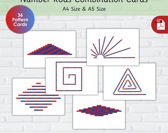 NUMBER RODS COMBINATION Cards-Montessori Number Rods-Printable Number Rods Cards-Printable Number Rods Combination Cards-Montessori Math.