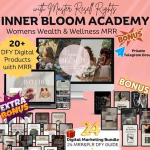 Inner Bloom MRR Women&#39;s Wealth & Wellbeing Academy Master Resell Rights Lifetime Membership Personal Development Inner Self Manifestation
