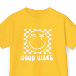 Kids Summer Vibes Smiley Face Tee: Beach Vacation Shirt