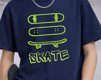 Kids Skateboarding Shirt, Skater Birthday Gift, Skateboard TShirt