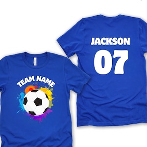 Personalized Kids Soccer Shirt: Custom Name & Number, Birthday Gift