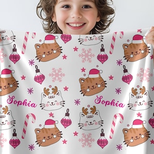 Personalized Toddler Christmas Blanket: Soft Minky Fleece Xmas Decor